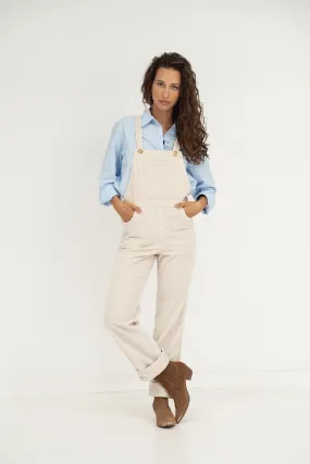 Leah White Corduroy Overalls