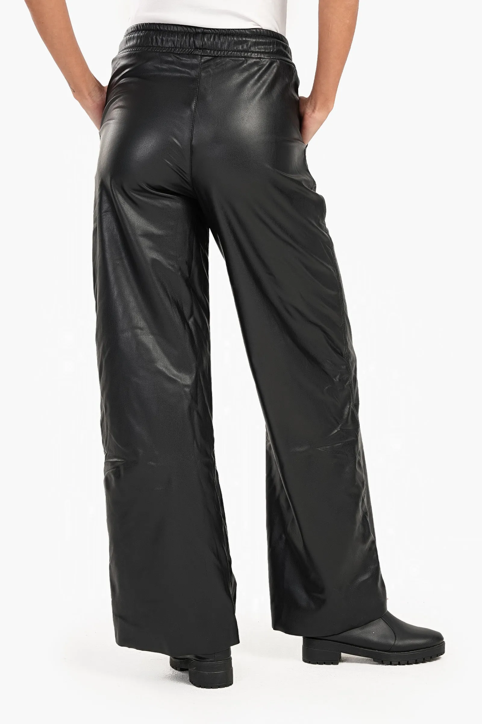 Leather Pants with Elastic Waist