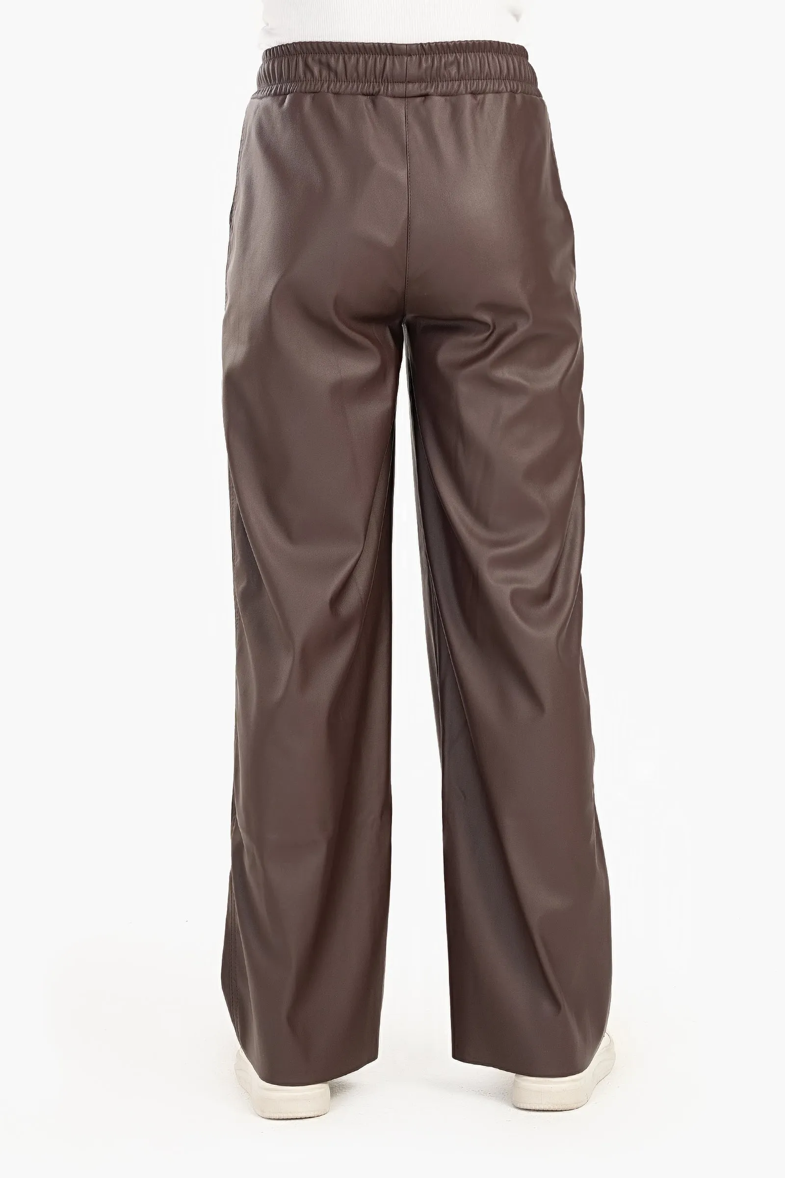 Leather Pants with Elastic Waist