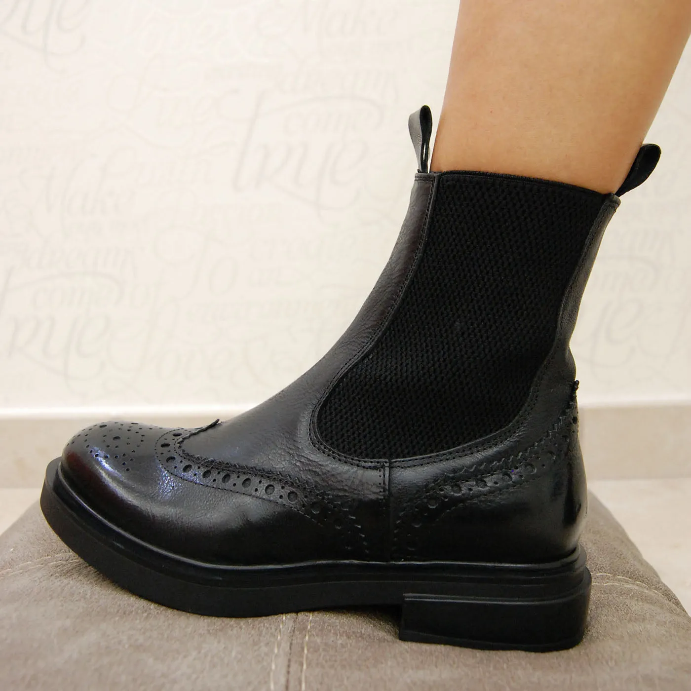 LELA 03 - chelsea ankle boots leather BLACK