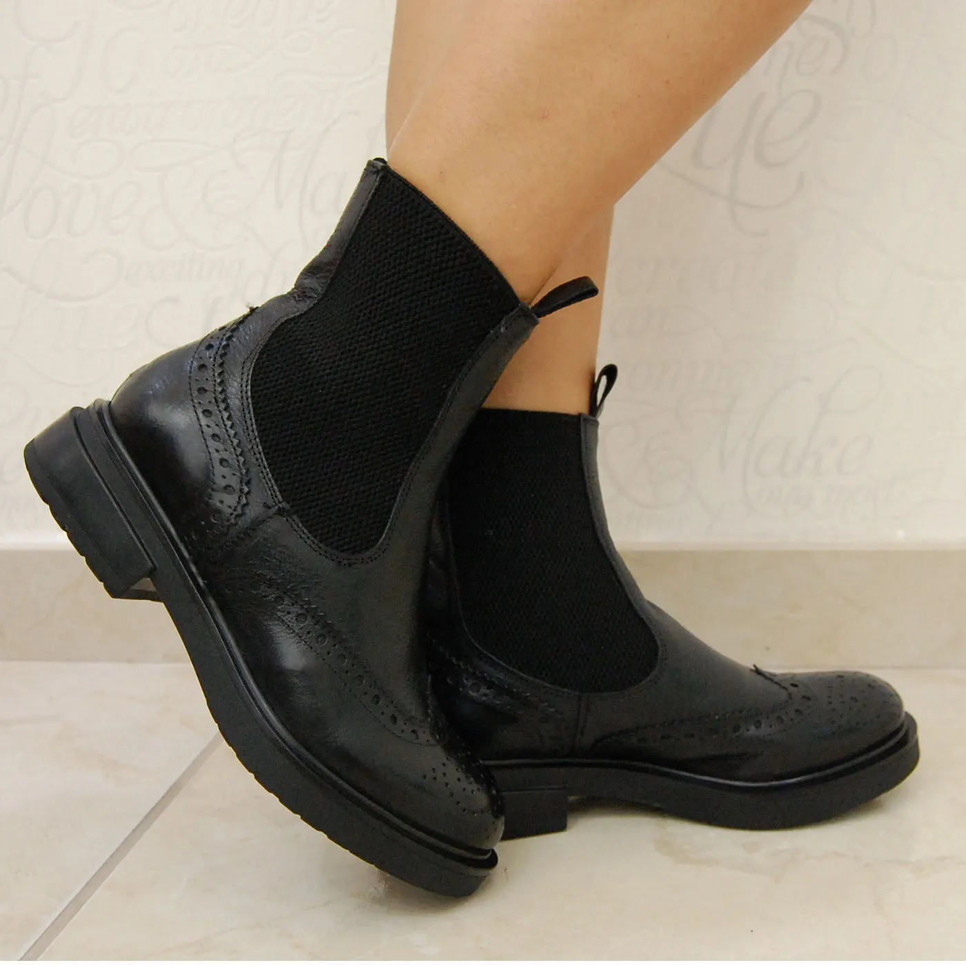 LELA 03 - chelsea ankle boots leather BLACK