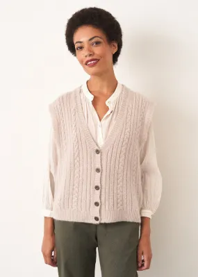 LEWIS KNITTED WAISTCOAT - OATMEAL