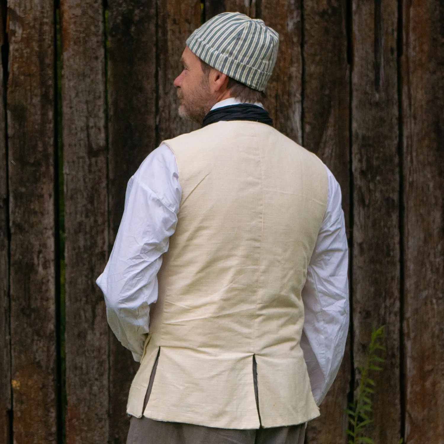 Lightweight Off White Cotton Waistcoat - 1770's Style