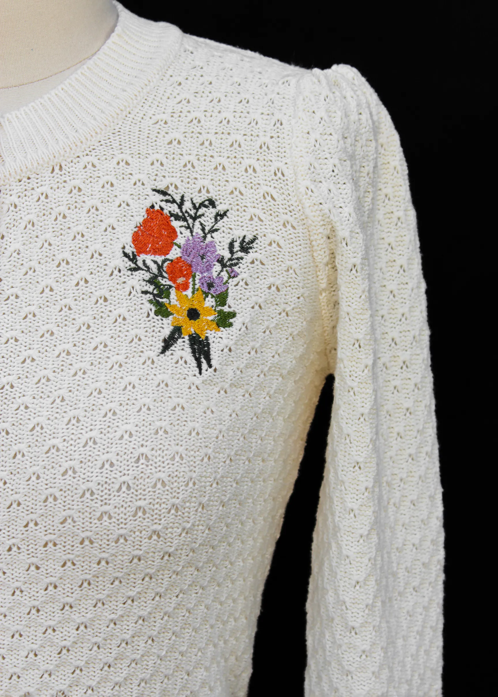 Long Sleeve Flower Bouquet Cardigan Sweater #IFBC