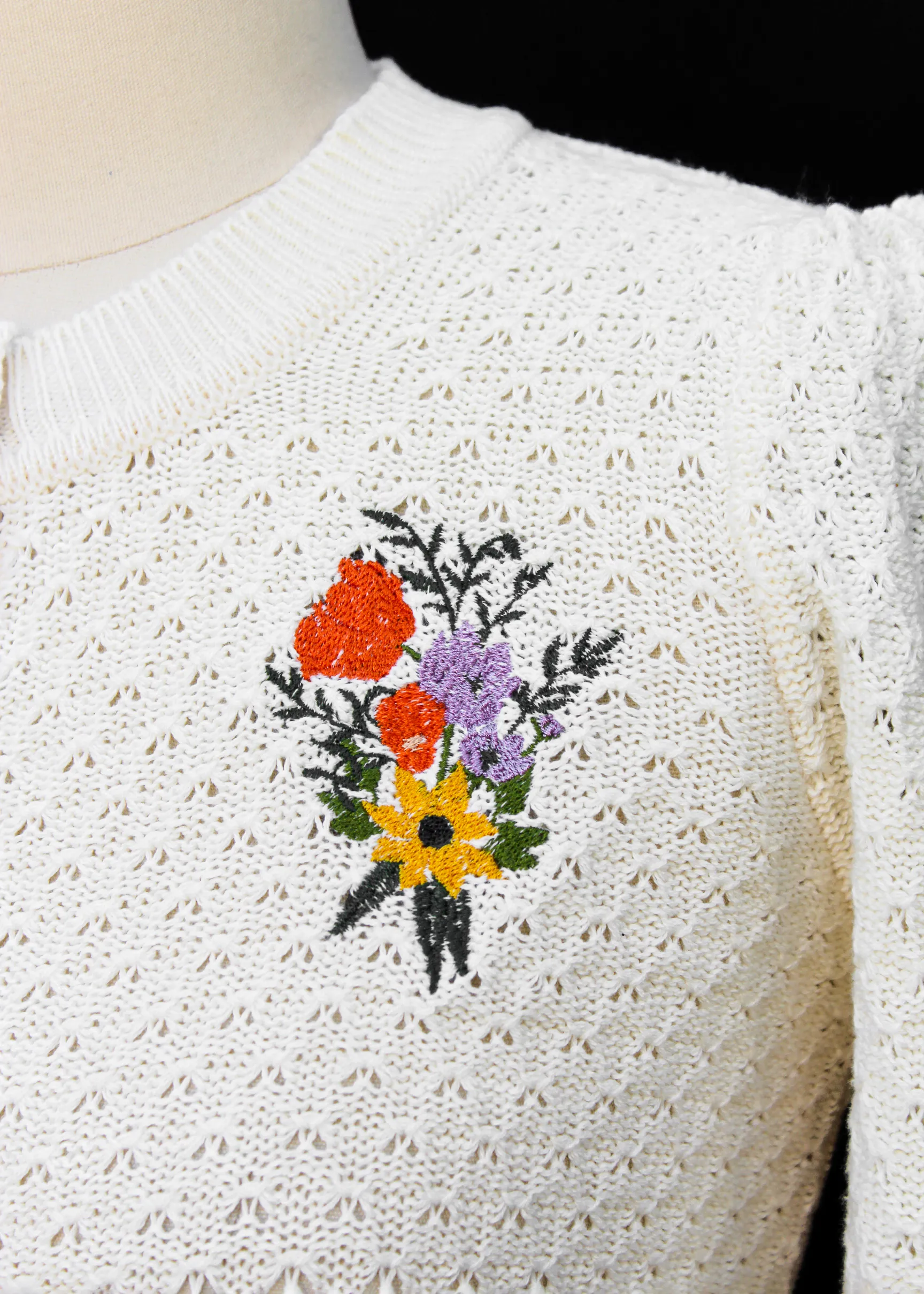 Long Sleeve Flower Bouquet Cardigan Sweater #IFBC