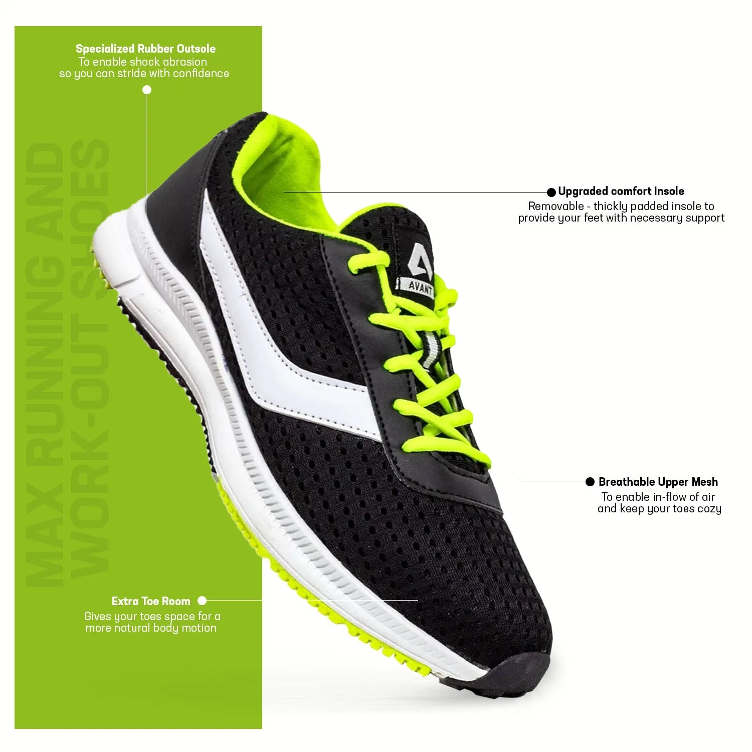 Max Running And Work-Out Shoes - Black