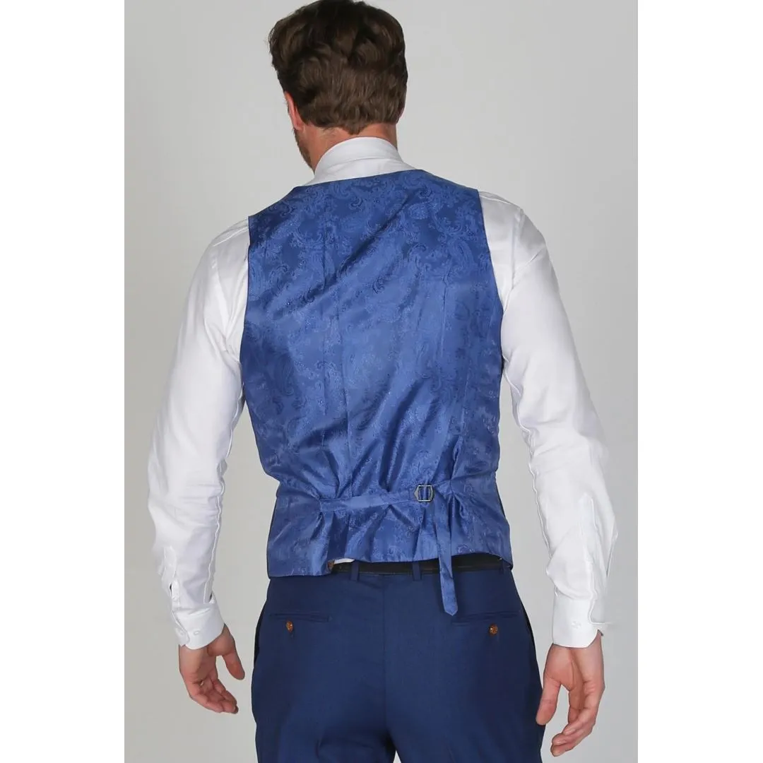 Mayfair- Men's Plain Blue Waistcoat Prom Wedding Office