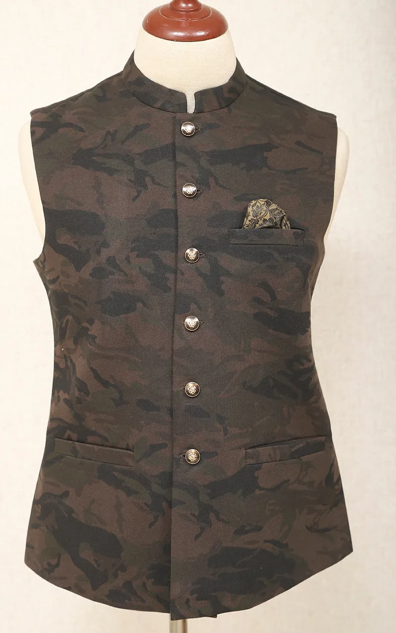 Men Premium Camo Design Waistcoat