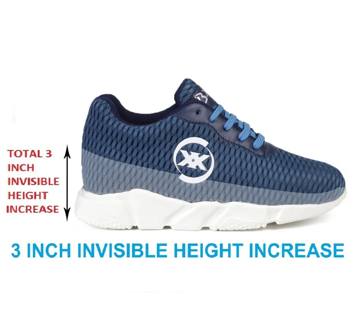 Men's 3 Inch Hidden Height Increasing Casual Sport Shoes