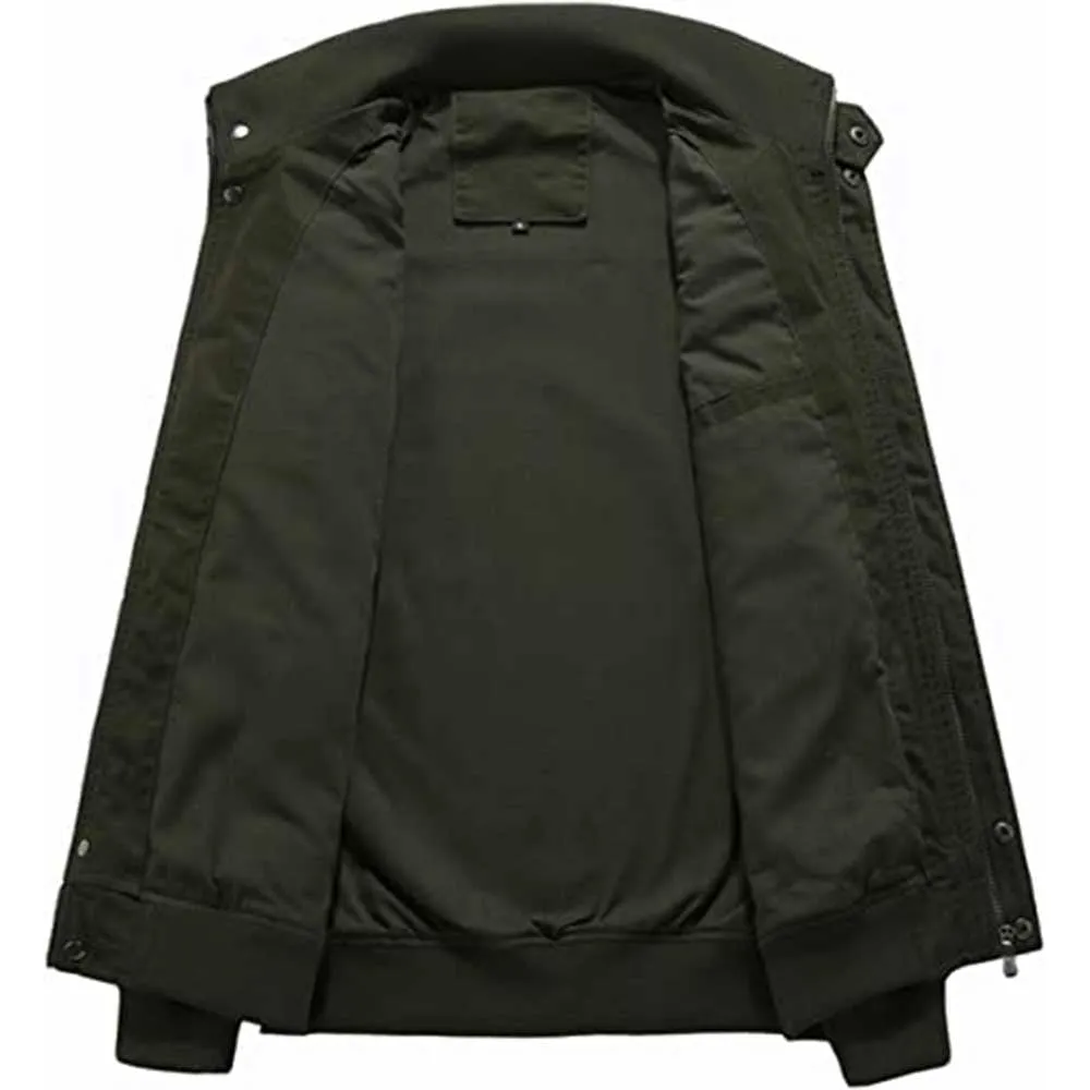 Men's Army Green Military Cargo Jacket