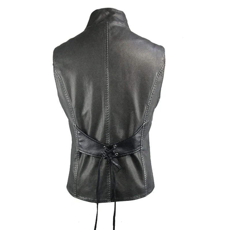 Men's Punk Faux Leather Waistcoat