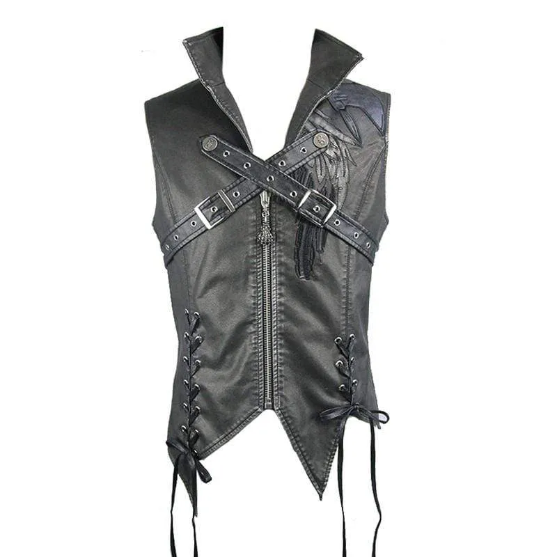 Men's Punk Faux Leather Waistcoat