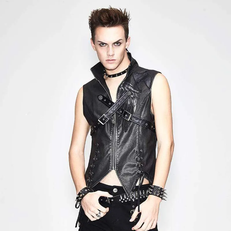 Men's Punk Faux Leather Waistcoat