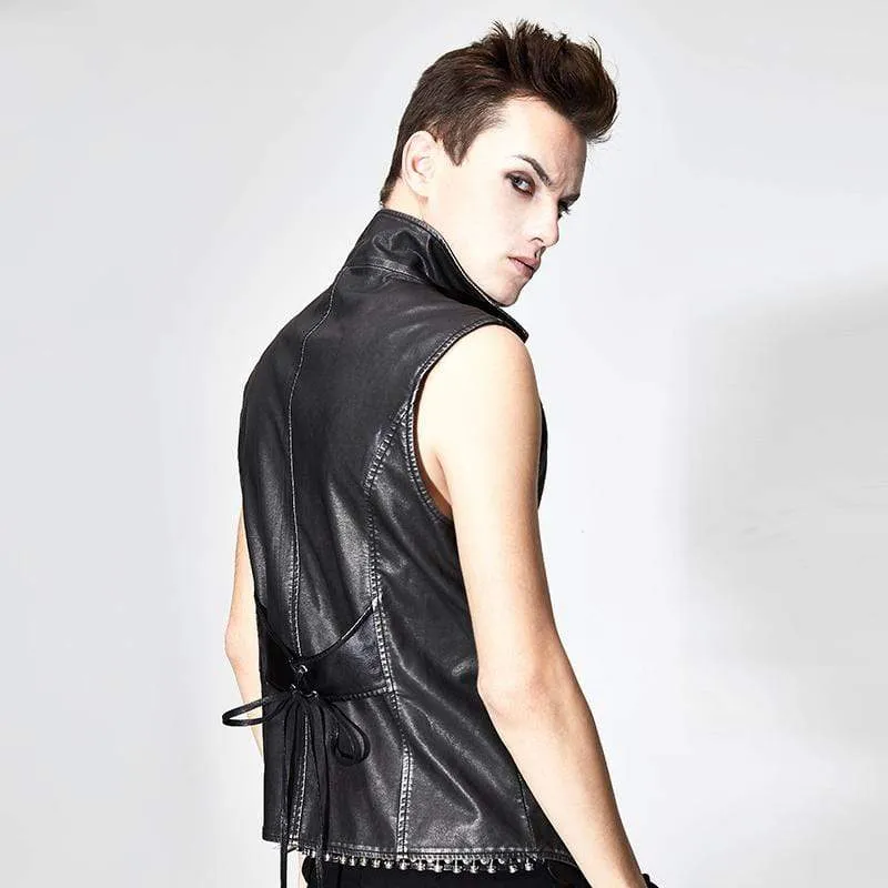 Men's Punk Faux Leather Waistcoat