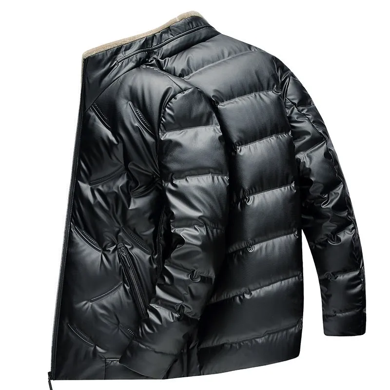 Men's Warm Lightweight Fur Collar Down Jacket