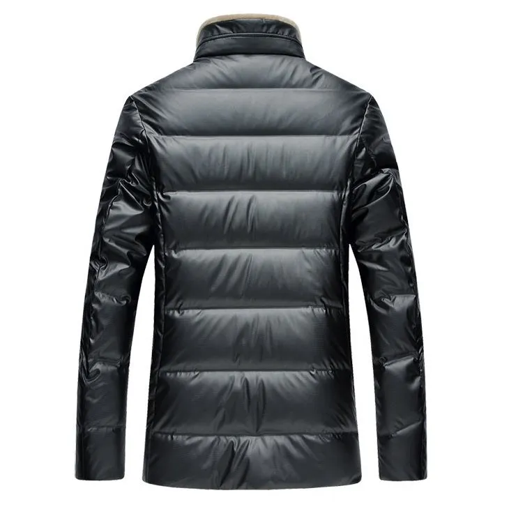 Men's Warm Lightweight Fur Collar Down Jacket