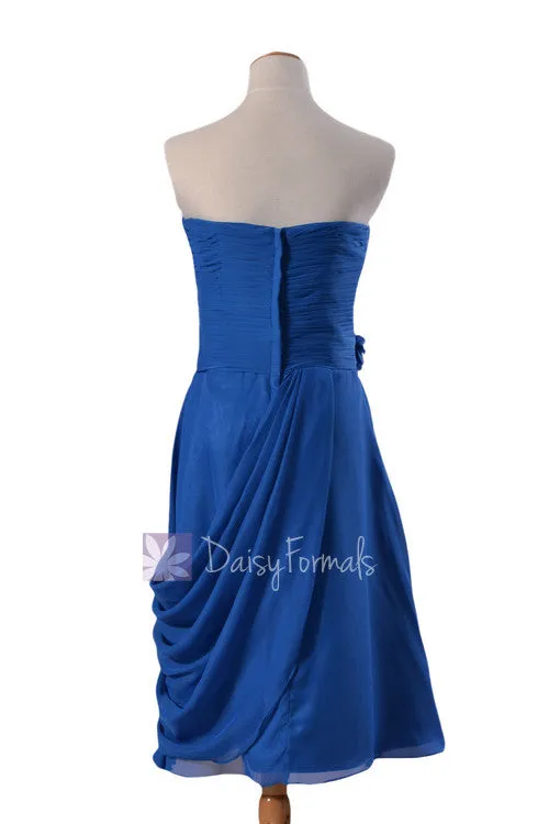 Modern Sweetheart Bridesmaid Dress Asymmetrical Electrical Blue Party Dress (BM437)