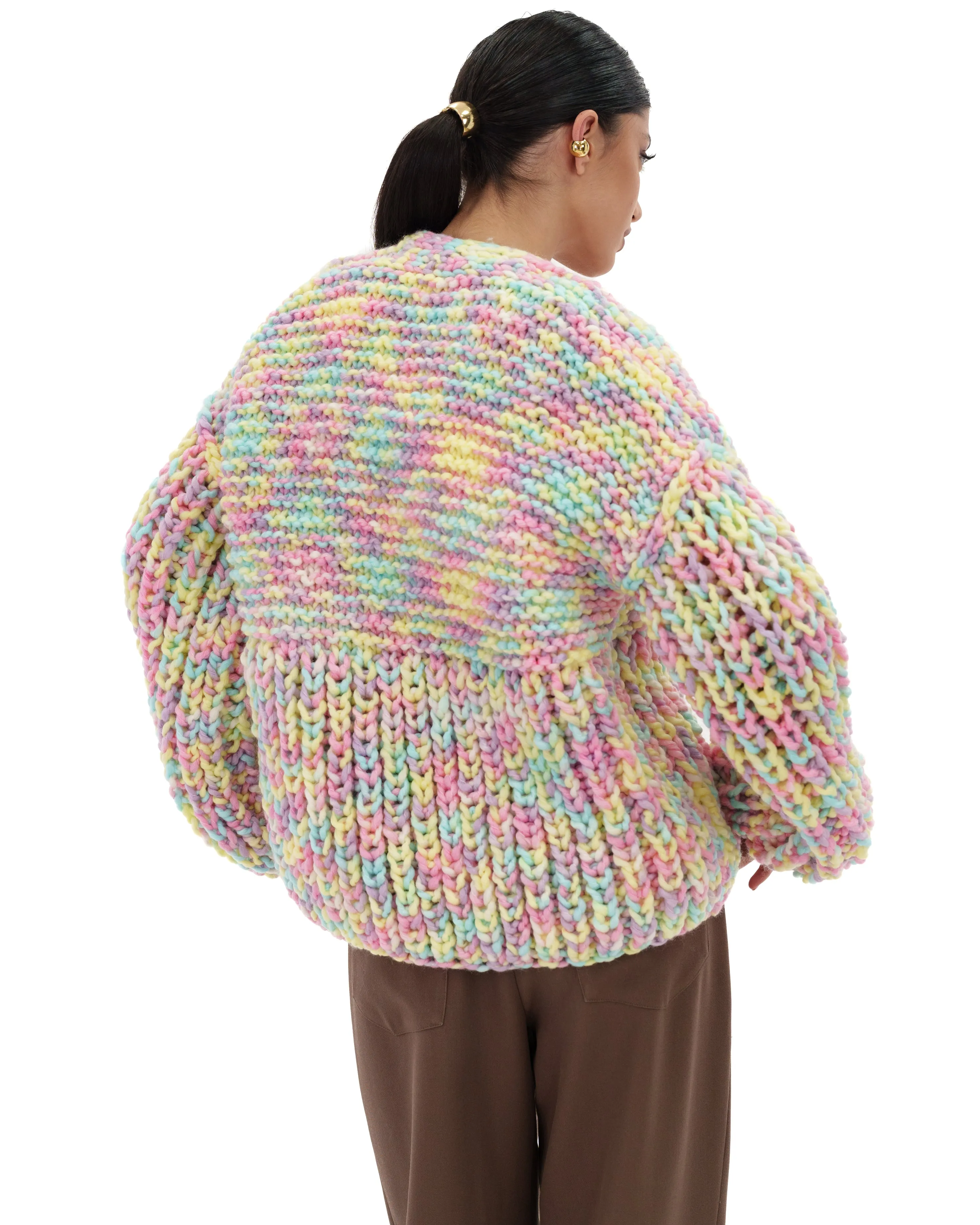 Multicolor Balloon Cardigan