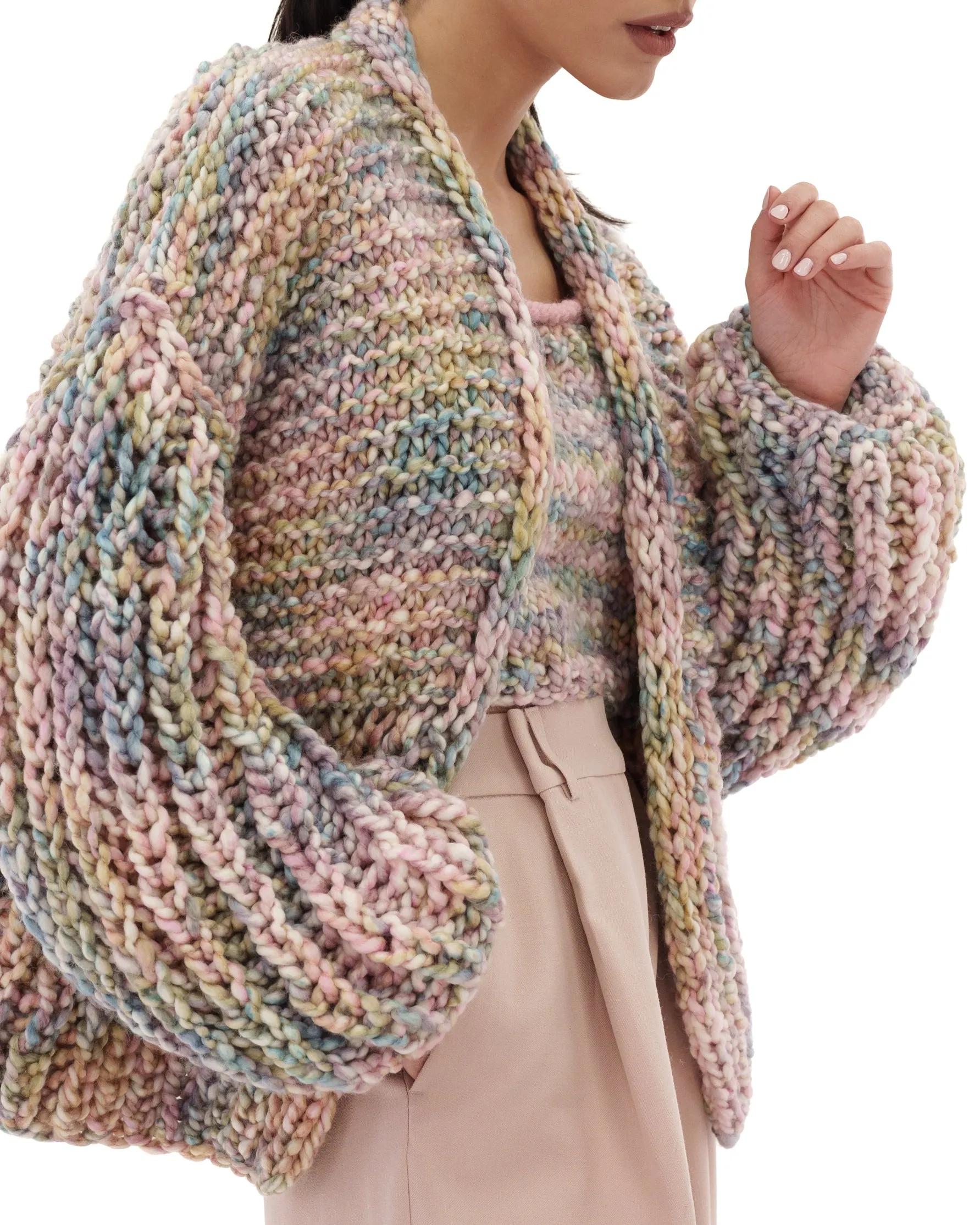 Multicolor Balloon Cardigan