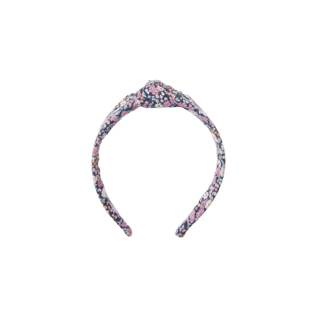 Navy Flowers Headband