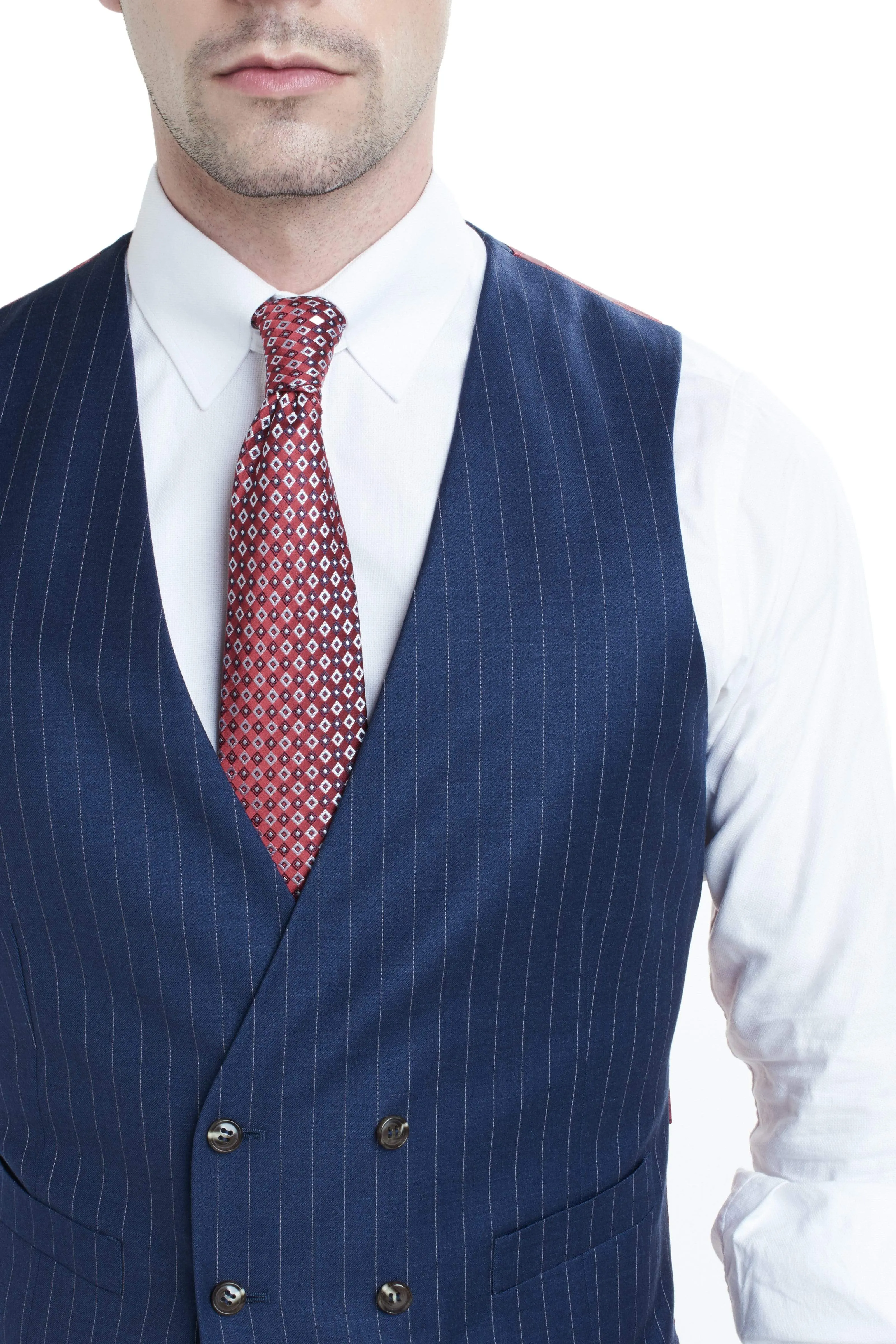 Navy Pinstripe Waistcoat