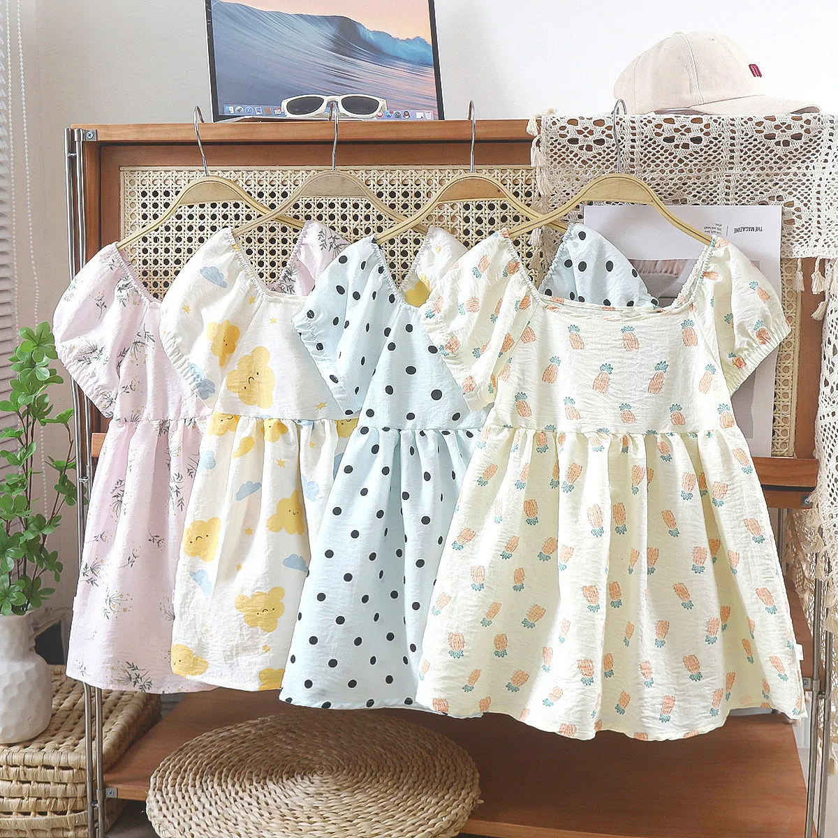 New Korean Girls Dress Baby Girl Princess Dress Western Style Cute Summer Leisure Dress