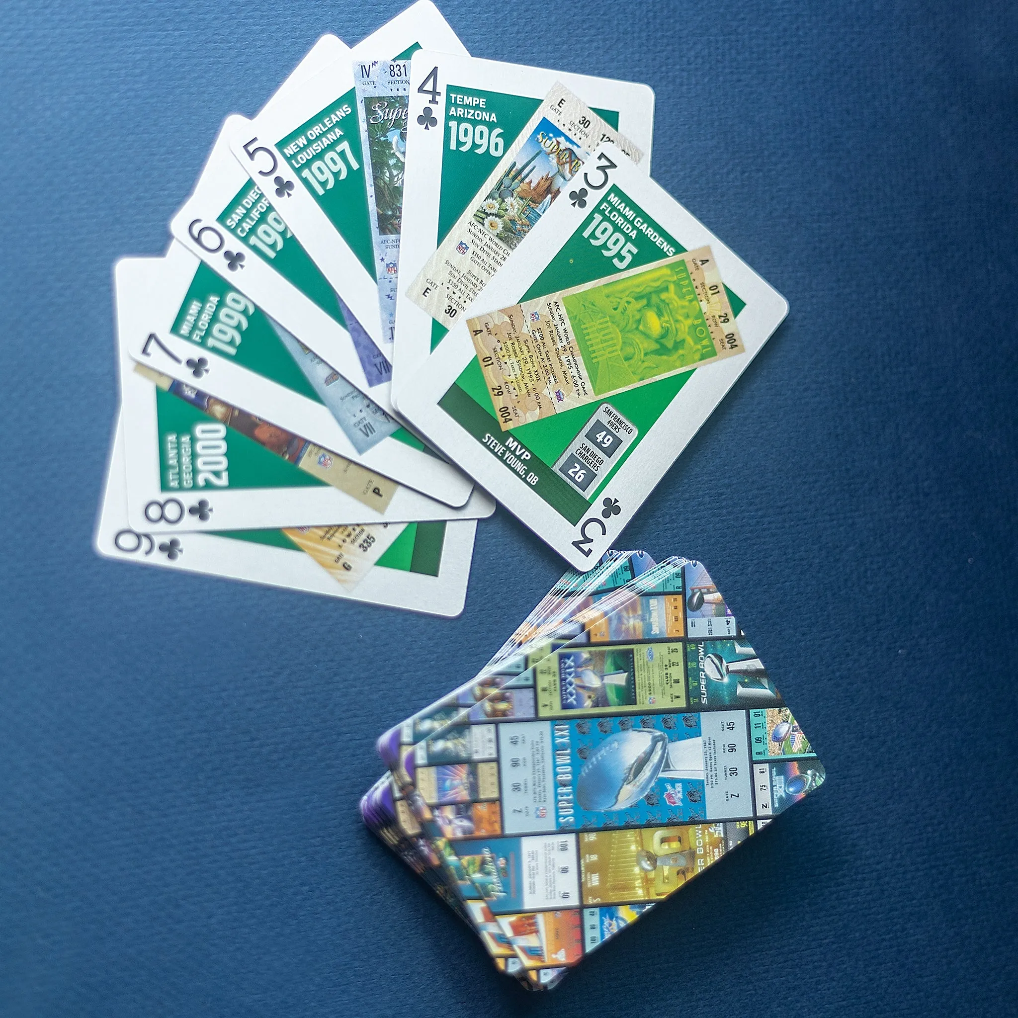 NFL Super Bowl Ticket Playing Cards