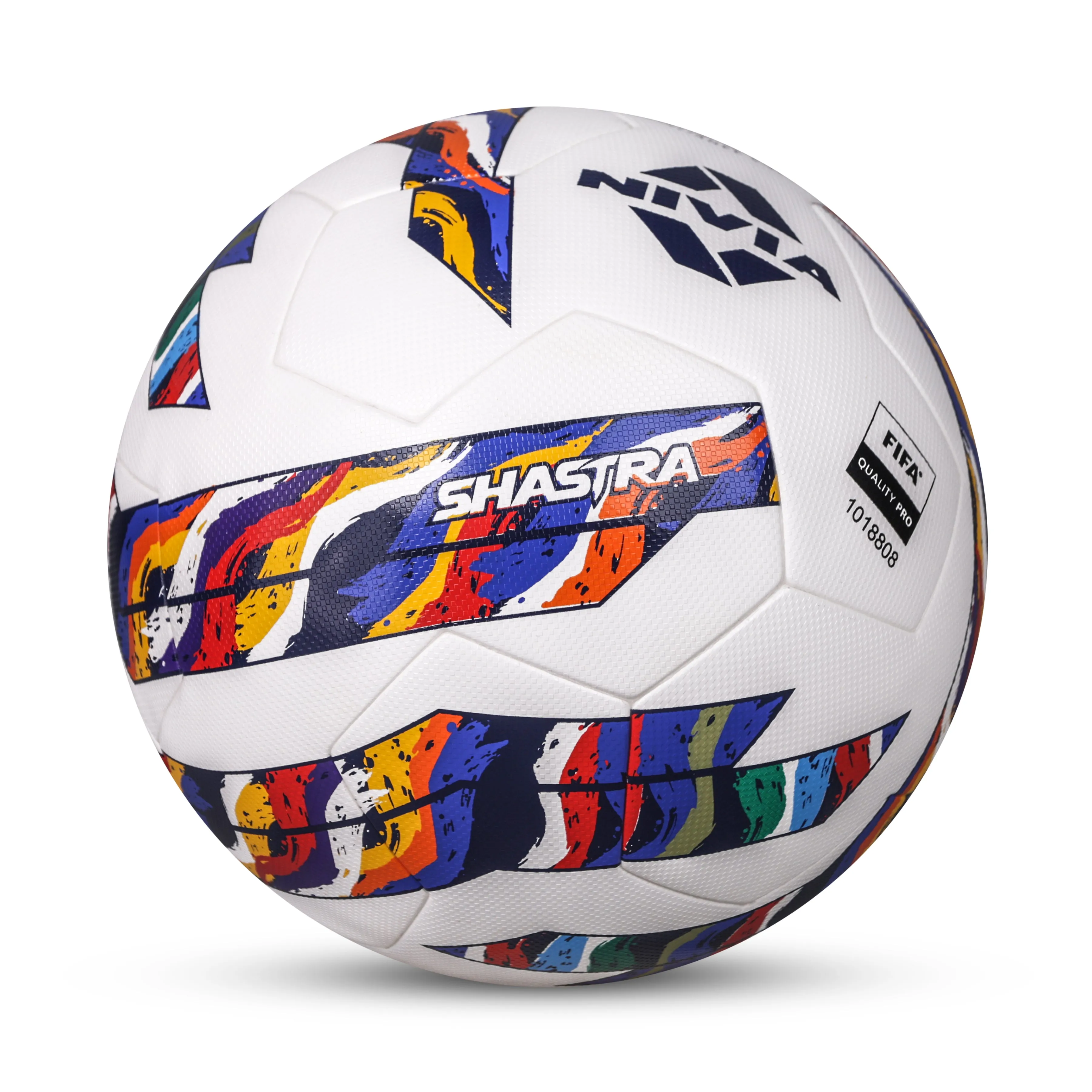 NIVIA Shastra 2.0 Thermobonded Multi-layer Football, FIFA Quality Pro approved, Size 5, ISL Official Match ball, For Soft Ground.