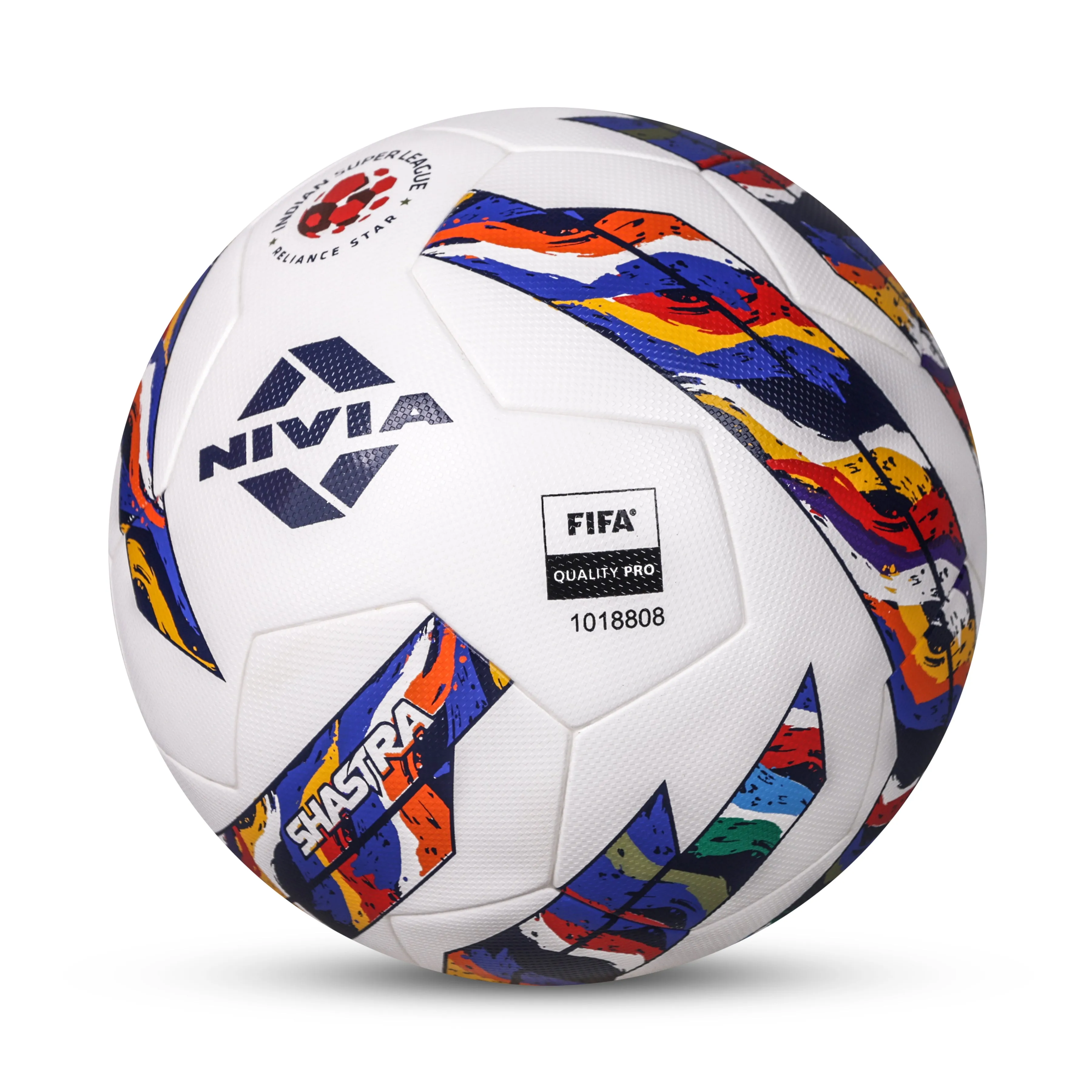 NIVIA Shastra 2.0 Thermobonded Multi-layer Football, FIFA Quality Pro approved, Size 5, ISL Official Match ball, For Soft Ground.