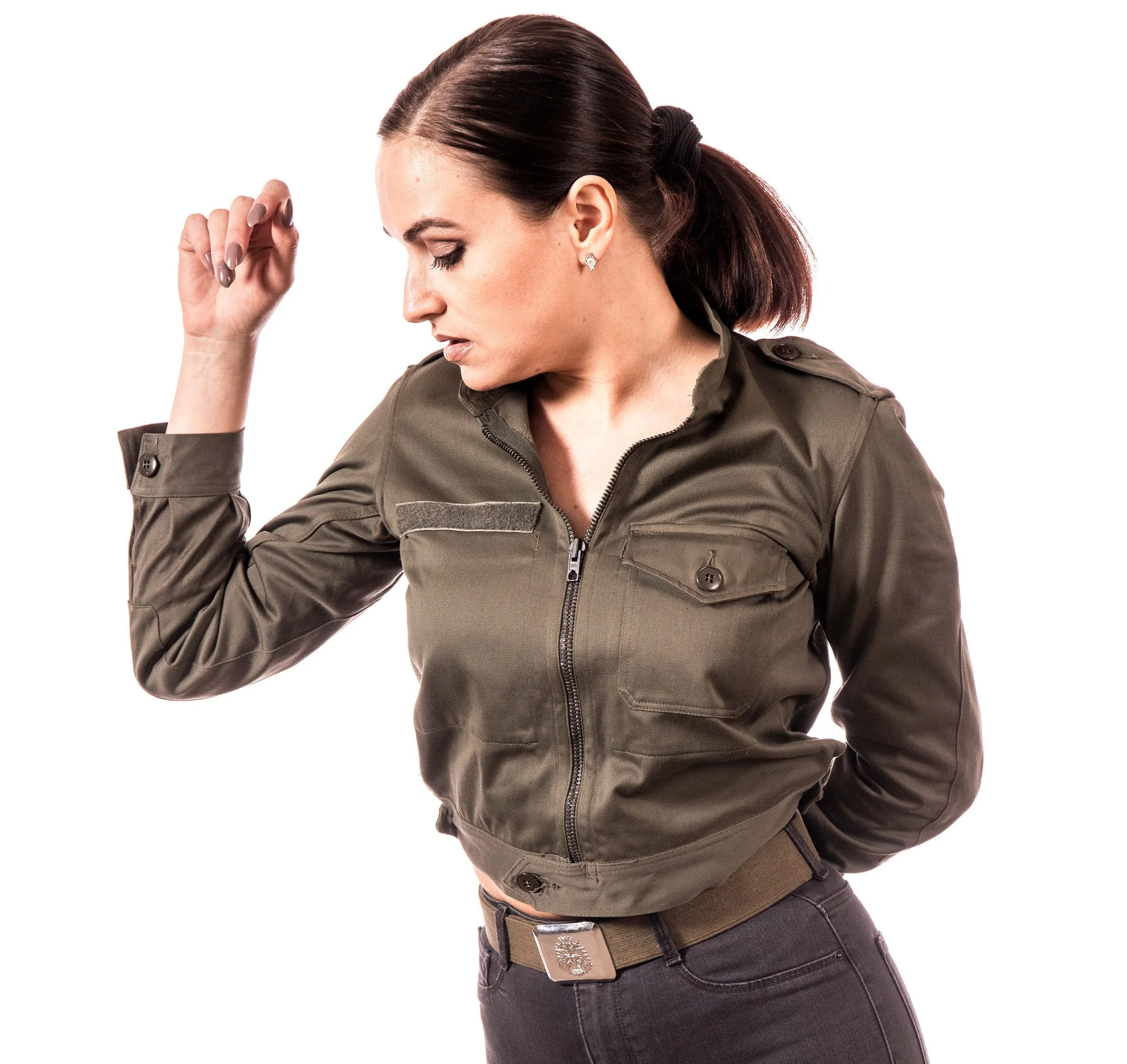 Olive Drab Green Air Force Aviator Bomber Jacket