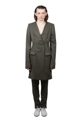 Olive Slashed Tailored  Jacket