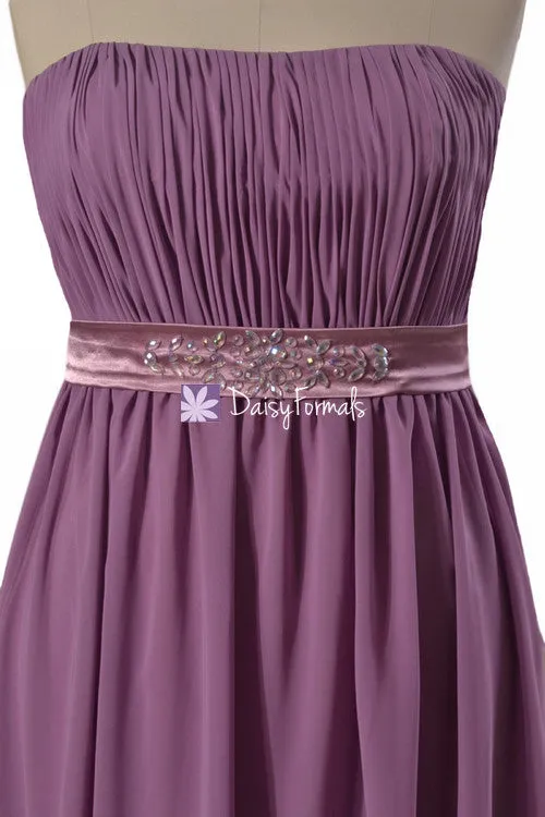 Pale Lilac Maternity Prom Dress Beading Lilac Maternity Bridesmaid Dress (BM472)