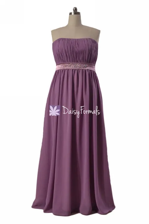 Pale Lilac Maternity Prom Dress Beading Lilac Maternity Bridesmaid Dress (BM472)