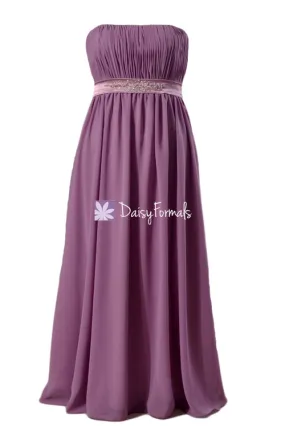 Pale Lilac Maternity Prom Dress Beading Lilac Maternity Bridesmaid Dress (BM472)