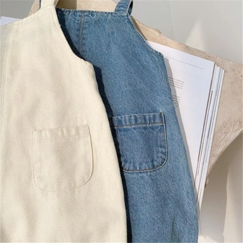 Pocket Denim Overalls