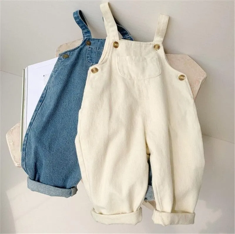 Pocket Denim Overalls