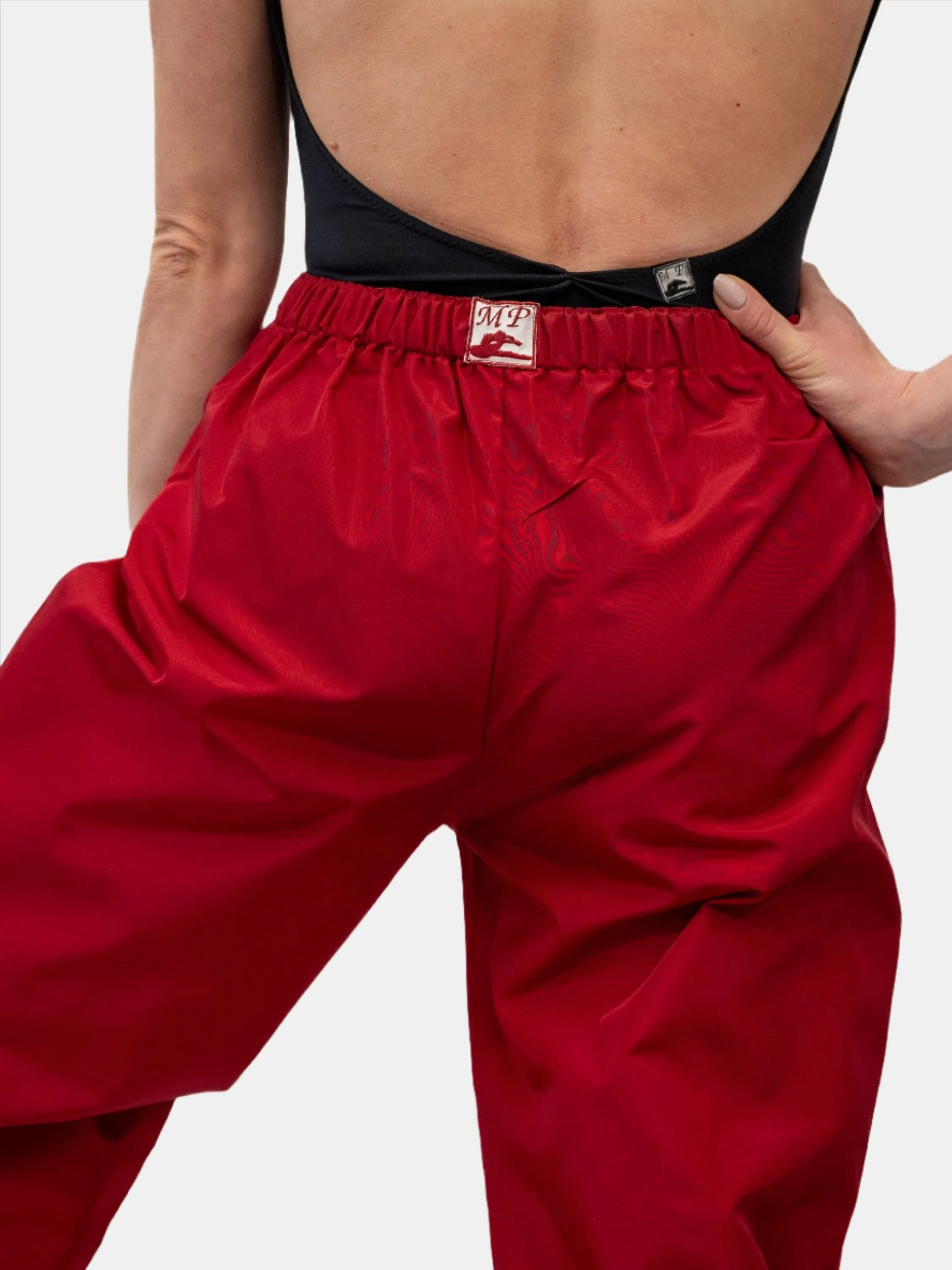 Red Warm-Up Dance Trash Bag Pants MP5003