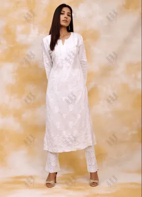 Saba chikankari Kurta in cotton White