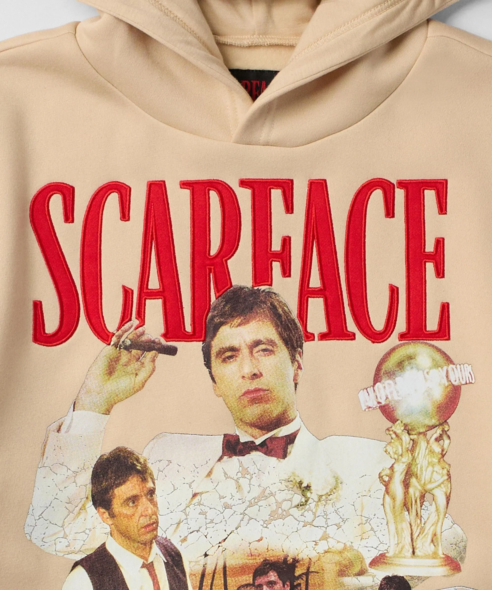 Scarface Say Hello Embroidered Patch Hoodie - Khaki