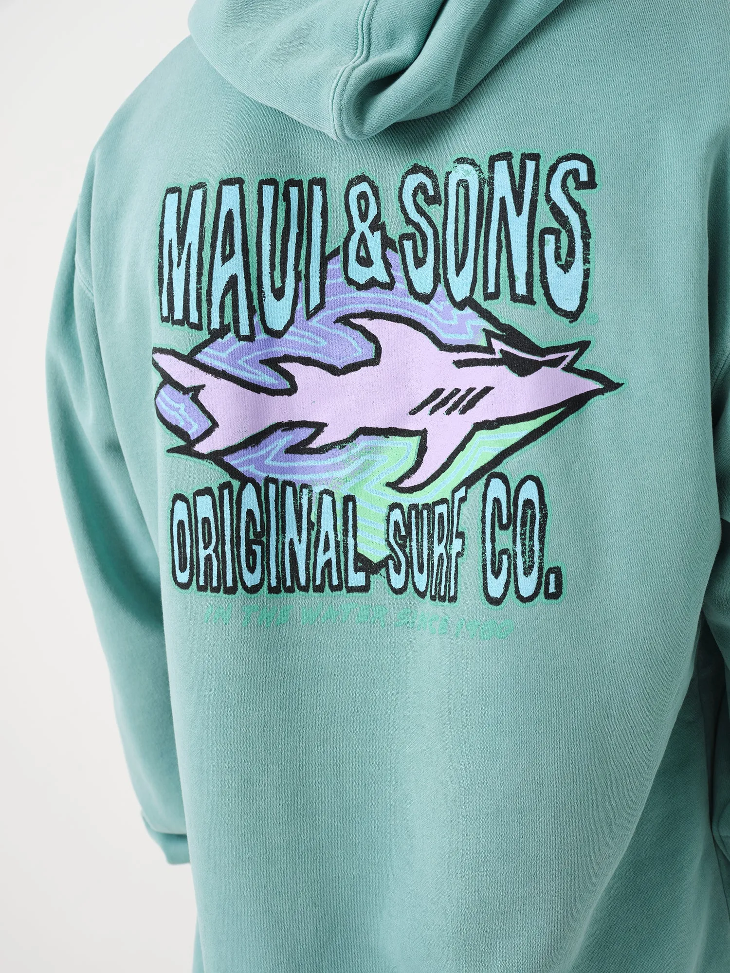 Shark Surf Co Hoodie in Alpine Green