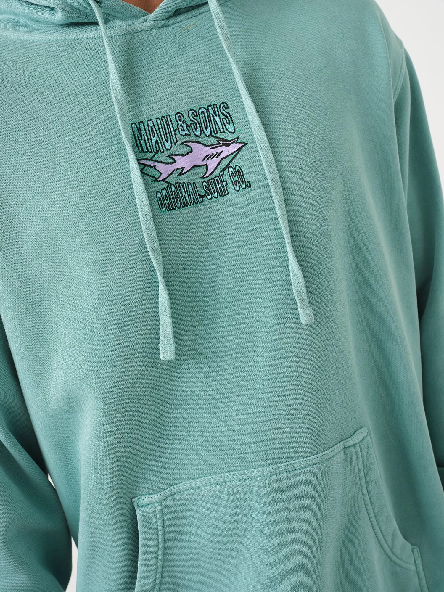 Shark Surf Co Hoodie in Alpine Green