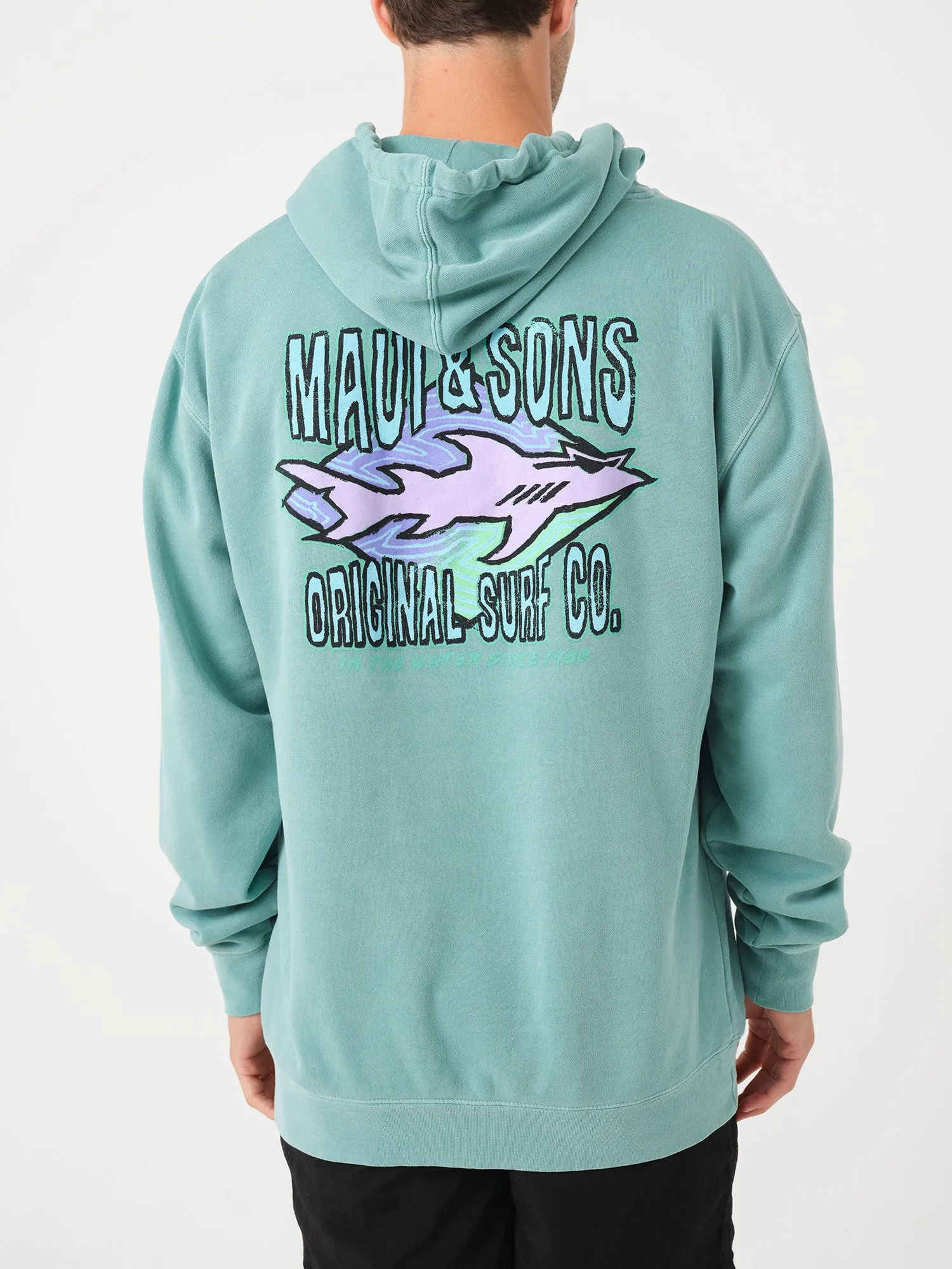 Shark Surf Co Hoodie in Alpine Green