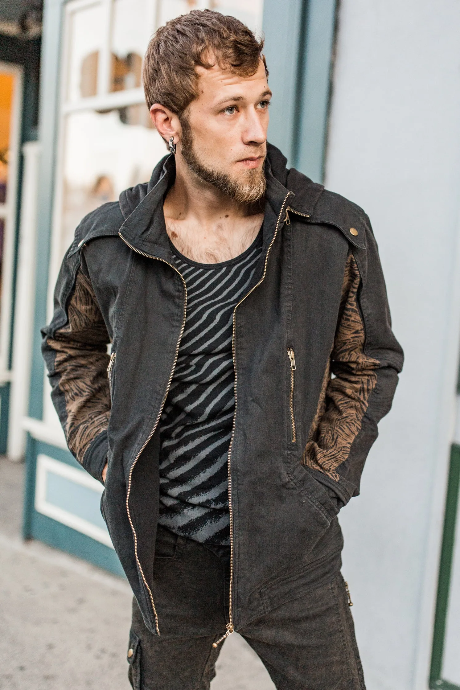 Sigil Jacket-Black Sand Gold Wing