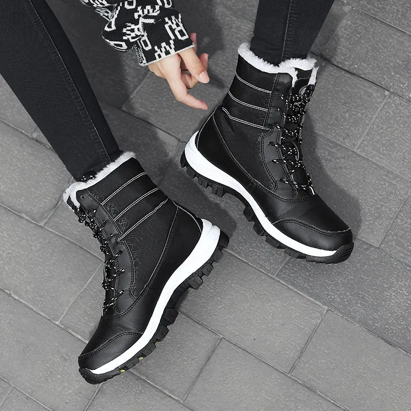 Snow Boots Plush Warm Ankle Boots for Women Winter Shoes Waterproof Boots Female Winter Shoes Booties Botas Mujer Platform Heels