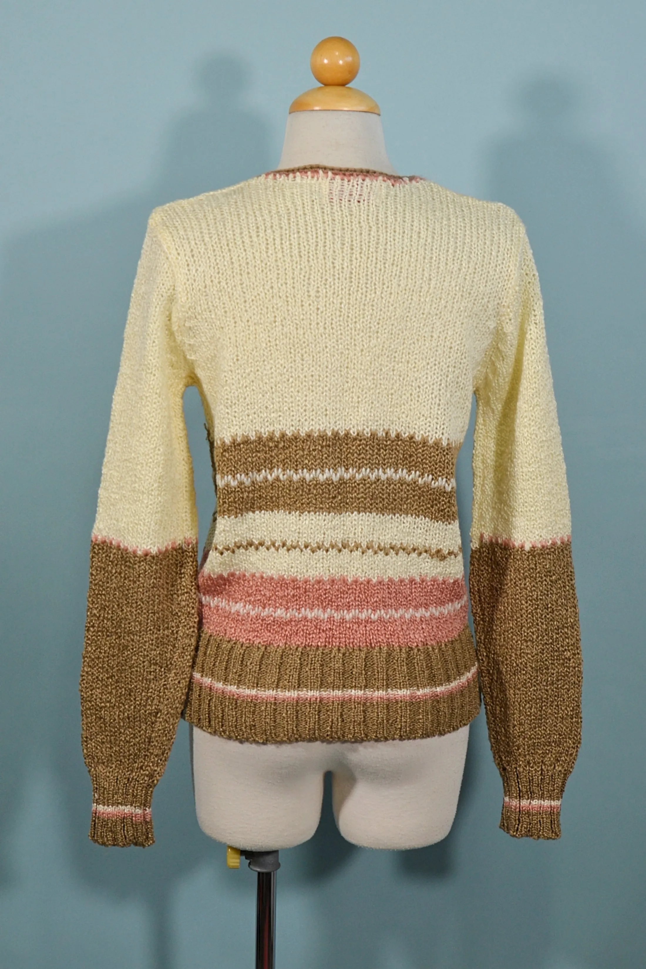 SOLD Vintage 60s V Neck Sweater Horses, Embroidered Details Novelty Sweater