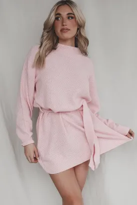 The Princess Is In Pink Light Sweater Dress