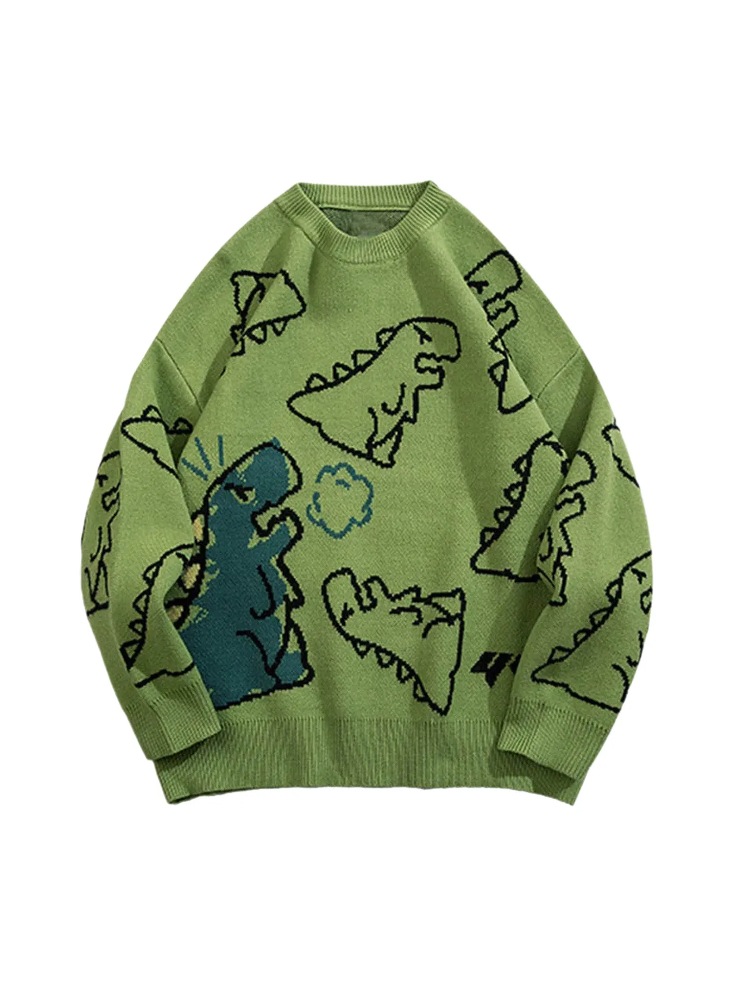 Thesupermade Cartoon Dinosaur Printed Sweater - 1004