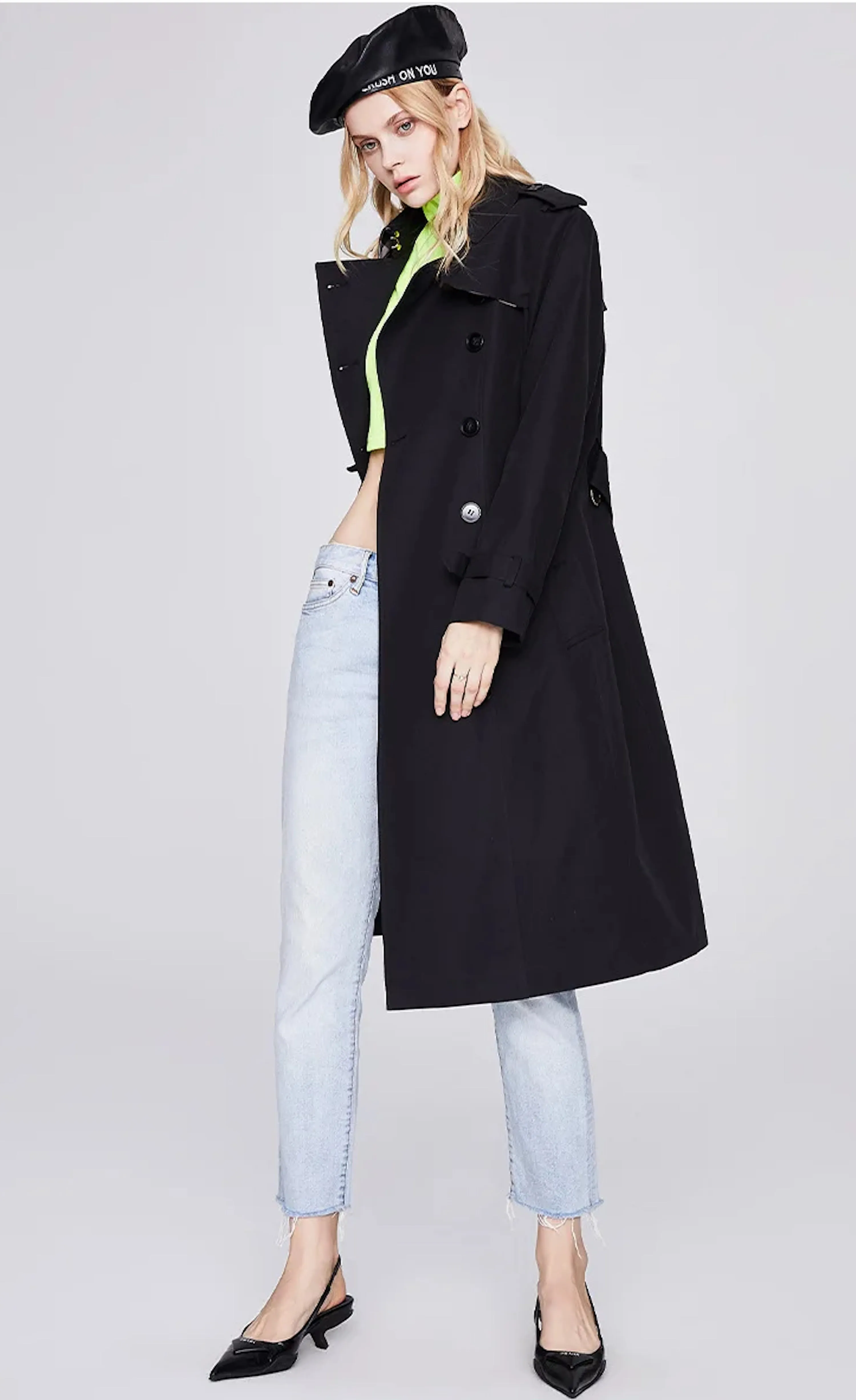 Trench Coats Long Windbreaker Solid Color Jacket