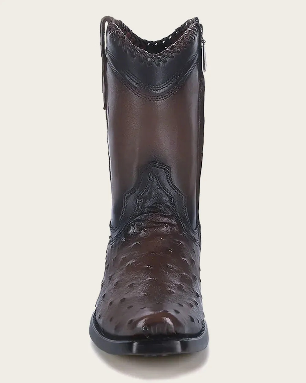 Western casual dark brown exotic boot