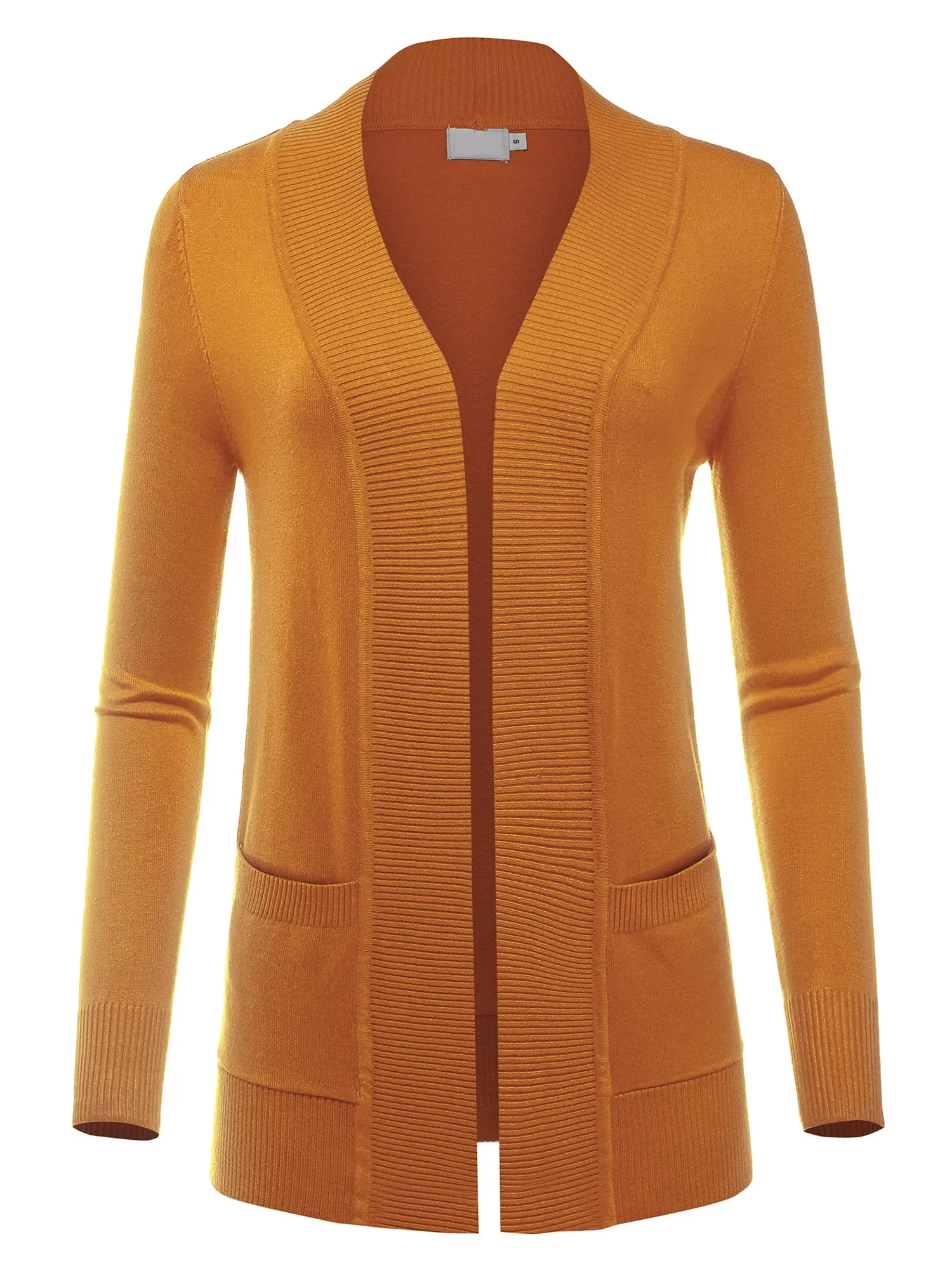 Women's Open Front Long Sleeve Classic Knit Sweater Cardigan (FWC1093)